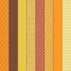 Image of Gathered Lollies Four Hazel quilting cotton fabric by Jen Kingwell for Moda Fabrics. Features stripes on an orange background. Cute Little Fabric Shop.