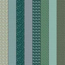 Image of Gathered Lollies Eight Trentham quilting cotton fabric by Jen Kingwell for Moda Fabrics. Features stripes on a blue background. Cute Little Fabric Shop.