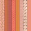 Image of Gathered Lollies Seven Hazel quilting cotton fabric by Jen Kingwell for Moda Fabrics. Features stripes on a pink background. Cute Little Fabric Shop.