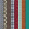 Image of Gathered Lollies Five Trentham quilting cotton fabric by Jen Kingwell for Moda Fabrics. Features stripes on a blue background. Cute Little Fabric Shop.