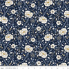 Image of Before the Blooms Main Indigo quilting cotton fabric by Danelys Sidron for Riley Blake Designs. Features flowers on a blue background. Cute Little Fabric Shop.
