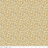 Image of Before the Blooms Viola Gold quilting cotton fabric by Danelys Sidron for Riley Blake Designs. Features flowers on a gold background. Cute Little Fabric Shop.