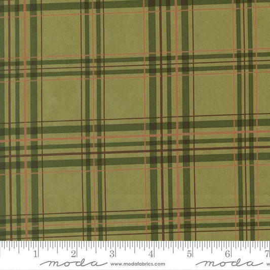Image of Northwoods Lodge Plaid Meadow quilting cotton fabric by Deb Strain for Moda Fabrics. Features plaid on a green background. Cute Little Fabric Shop.