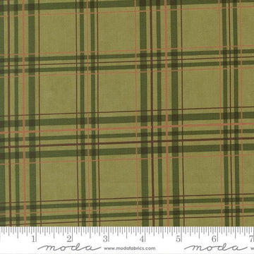 Image of Northwoods Lodge Plaid Meadow quilting cotton fabric by Deb Strain for Moda Fabrics. Features plaid on a green background. Cute Little Fabric Shop.