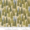 Image of Northwoods Lodge Tree Line Natural quilting cotton fabric by Deb Strain for Moda Fabrics. Features trees on a cream background. Cute Little Fabric Shop.
