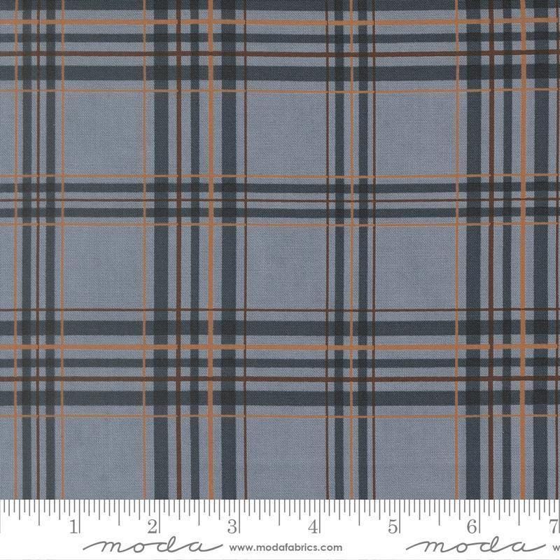 Image of Northwoods Lodge Plaid Sky quilting cotton fabric by Deb Strain for Moda Fabrics. Features plaid on a blue background. Cute Little Fabric Shop.