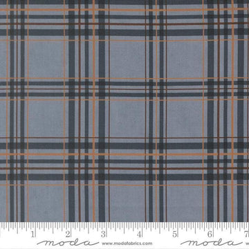 Image of Northwoods Lodge Plaid Sky quilting cotton fabric by Deb Strain for Moda Fabrics. Features plaid on a blue background. Cute Little Fabric Shop.