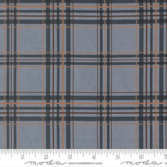 Image of Northwoods Lodge Plaid Sky quilting cotton fabric by Deb Strain for Moda Fabrics. Features plaid on a blue background. Cute Little Fabric Shop.