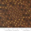 Image of Northwoods Lodge Animal Tracks Mud quilting cotton fabric by Deb Strain for Moda Fabrics. Features animal footprints on a brown background. Cute Little Fabric Shop.