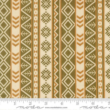 Image of Northwoods Lodge Northwest Stripes Natural quilting cotton fabric by Deb Strain for Moda Fabrics. Features geometric stripes on a cream background. Cute Little Fabric Shop.