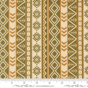 Image of Northwoods Lodge Northwest Stripes Natural quilting cotton fabric by Deb Strain for Moda Fabrics. Features geometric stripes on a cream background. Cute Little Fabric Shop.