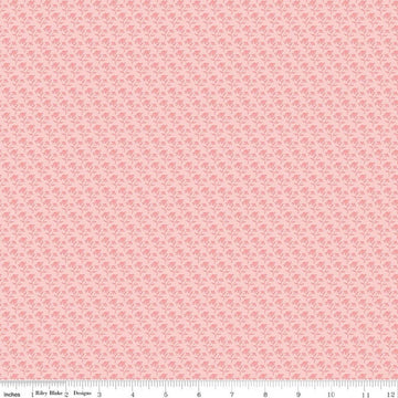 Image of Foxglove Tonal Floral Pink quilting cotton fabric by Jill Finley for Riley Blake Designs. Features flowers on a pink background. Cute Little Fabric Shop.