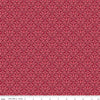 Image of Foxglove Damask Dahlia Red quilting cotton fabric by Jill Finley for Riley Blake Designs. Features flowers on a red background. Cute Little Fabric Shop.