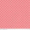 Image of Foxglove Stars Grapefruit quilting cotton fabric by Jill Finley for Riley Blake Designs. Features stars on a pink background. Cute Little Fabric Shop.