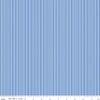Image of Foxglove Stripes Blue quilting cotton fabric by Jill Finley for Riley Blake Designs. Features stripes on a blue background. Cute Little Fabric Shop.