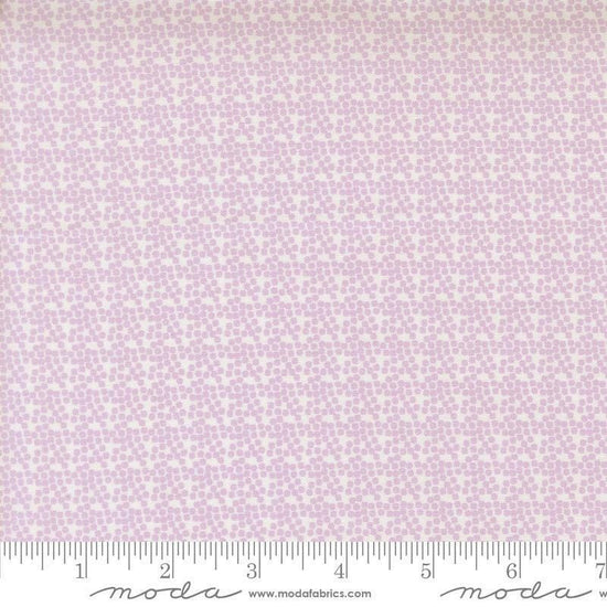 Image of Gathered Bonbons Pebbles Lilac quilting cotton fabric by Jen Kingwell for Moda Fabrics. Features tiny squares on a purple background. Cute Little Fabric Shop.