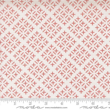 Image of Gathered Bonbons Chicken Scratch Blush quilting cotton fabric by Jen Kingwell for Moda Fabrics. Features shapes on a cream background. Cute Little Fabric Shop.