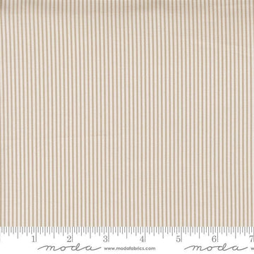 Image of Gathered Bonbons Hazels Stripes Stone quilting cotton fabric by Jen Kingwell for Moda Fabrics. Features stripes on a brown background. Cute Little Fabric Shop.