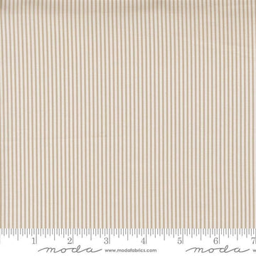 Image of Gathered Bonbons Hazels Stripes Stone quilting cotton fabric by Jen Kingwell for Moda Fabrics. Features stripes on a brown background. Cute Little Fabric Shop.