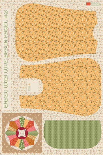 Baked With Love Home Dec Apron Panel #3 Yellow Pattern Panel Fabric LARGE Canvas - HD18124 - Riley Blake Quilting Cotton Fabric
