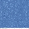 3-Yard-Cut - SALE Kipling Gardens Haviland Blueberry Blue Floral Fabric 108" WIDE BACK - WB17887 - Riley Blake Quilting Cotton Fabric