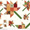3-Yard-Cut - SALE Cozy Autumn Multi White Leaf Fabric 108" WIDE BACK - WB17878 - Riley Blake Quilting Cotton Fabric