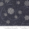 3-Yard Cut - SALE When Snow Falls Snowy Night Sky Black Swirl Fabric 108" WIDEBACK - 108043 - Moda Fabrics Quilting Cotton Fabric