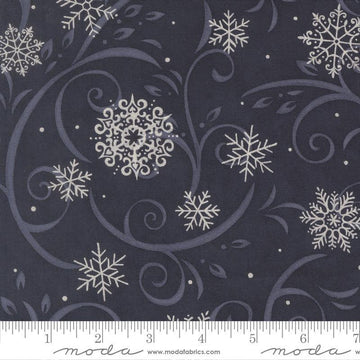 3-Yard Cut - SALE When Snow Falls Snowy Night Sky Black Swirl Fabric 108" WIDEBACK - 108043 - Moda Fabrics Quilting Cotton Fabric