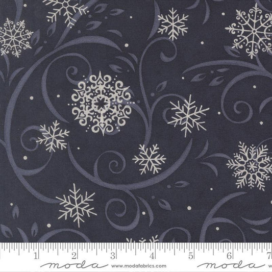 3-Yard Cut - SALE When Snow Falls Snowy Night Sky Black Swirl Fabric 108" WIDEBACK - 108043 - Moda Fabrics Quilting Cotton Fabric