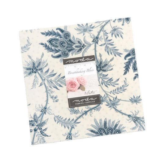 Breathtaking Blues Layer Cake Floral Fabric - 44400LC - 42-pieces Precut - Moda Fabrics Quilting Cotton Fabric