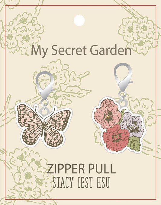 My Secret Garden Posie Butterfly Zip Pull 2 Count - Moda Fabric Charm