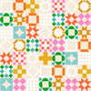 Image of 1 800 Notion Quilty As Charged Shell quilting cotton fabric by Ruby Star Society for Moda Fabrics. Features a geometric pattern on a cream background. Cute Little Fabrics Shop.