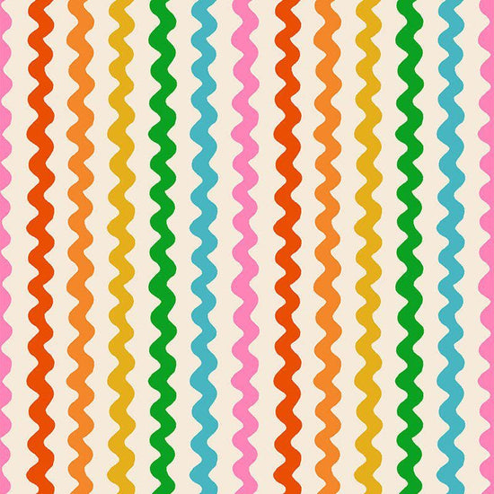 Image of 1 800 Notion Ric Rac Shell quilting cotton fabric by Ruby Star Society for Moda Fabrics. Features sewing accessories on a cream background. Cute Little Fabrics Shop.