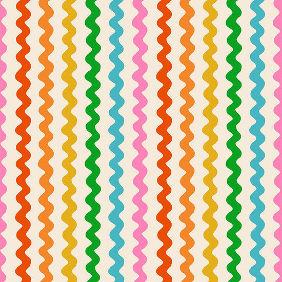 Image of 1 800 Notion Ric Rac Shell quilting cotton fabric by Ruby Star Society for Moda Fabrics. Features sewing accessories on a cream background. Cute Little Fabrics Shop.