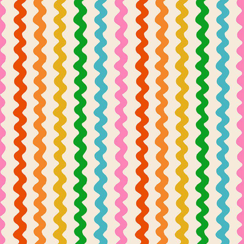 Image of 1 800 Notion Ric Rac Shell quilting cotton fabric by Ruby Star Society for Moda Fabrics. Features sewing accessories on a cream background. Cute Little Fabrics Shop.