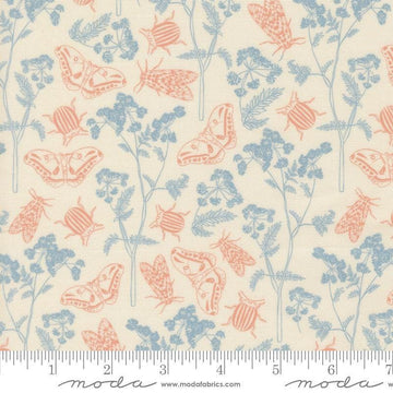 Image of Petalush Herb Garden Lush quilting cotton fabric by Kiley's Quilt Room for Moda Fabrics. Features bugs and flowers on a cream background. Cute Little Fabric Shop.