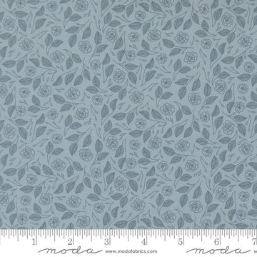 Image of Petalush Tapestry Wind quilting cotton fabric by Kiley's Quilt Room for Moda Fabrics. Features flowers on a blue background. Cute Little Fabric Shop.