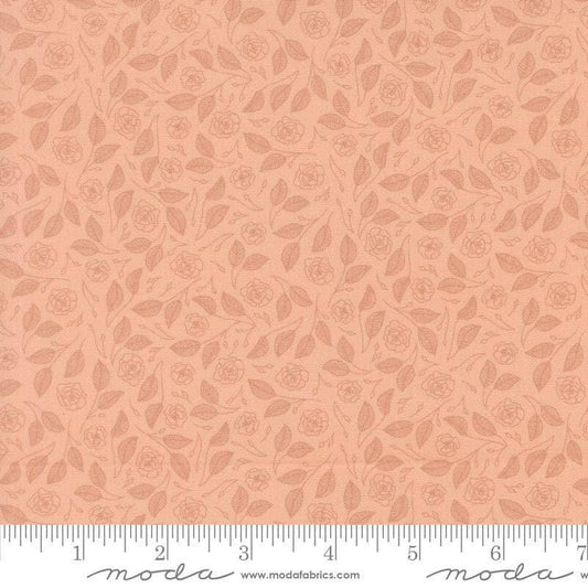 Image of Petalush Tapestry Petal quilting cotton fabric by Kiley's Quilt Room for Moda Fabrics. Features flowers on a pink background. Cute Little Fabric Shop.