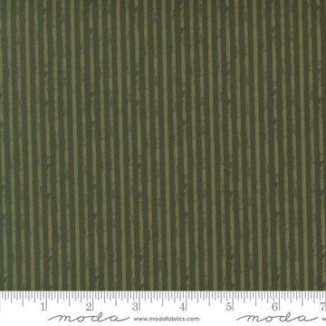 Image of Petalush Rustic Stripes Pine quilting cotton fabric by Kiley's Quilt Room for Moda Fabrics. Features stripes on a green background. Cute Little Fabric Shop.