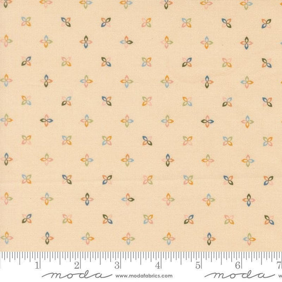 Image of Petalush Petite Ballerina quilting cotton fabric by Kiley's Quilt Room for Moda Fabrics. Features flowers on a cream background. Cute Little Fabric Shop.
