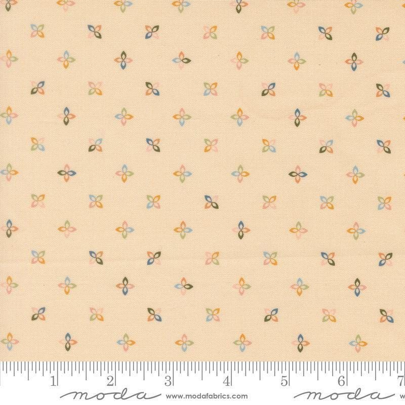 Image of Petalush Petite Ballerina quilting cotton fabric by Kiley's Quilt Room for Moda Fabrics. Features flowers on a cream background. Cute Little Fabric Shop.