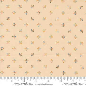 Image of Petalush Petite Ballerina quilting cotton fabric by Kiley's Quilt Room for Moda Fabrics. Features flowers on a cream background. Cute Little Fabric Shop.