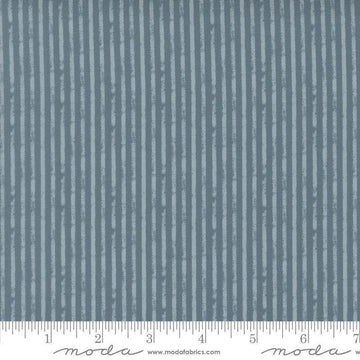 Image of Petalush Rustic Stripes Denim quilting cotton fabric by Kiley's Quilt Room for Moda Fabrics. Features stripes on a blue background. Cute Little Fabric Shop.