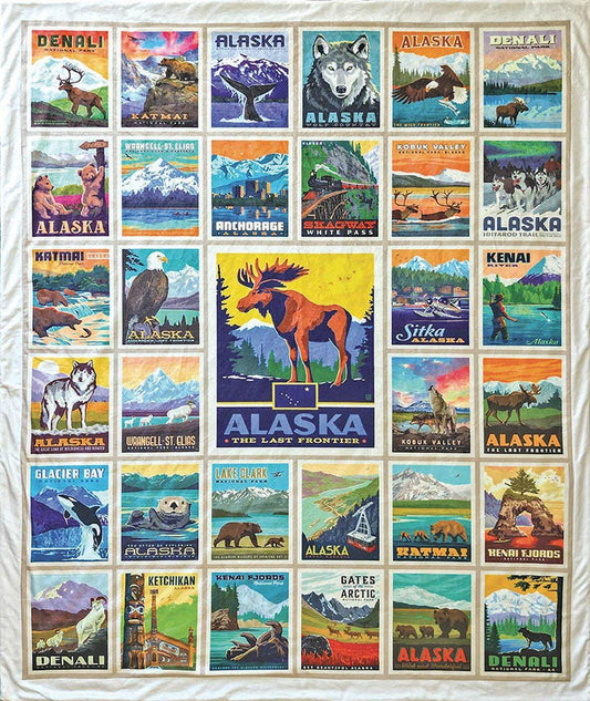 SALE Alaska The Last Frontier Minky Blanket - MB1016 - Riley Blake Prepackaged Dreamy Blankets Licensed Product