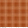 Image of Worth Repeating Plaid Rust quilting cotton fabric by Sandy Gervais for Riley Blake Designs. Features checks on an orange background. Cute Little Fabric Shop.