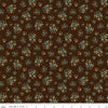 Image of Worth Repeating Floral Coffee quilting cotton fabric by Sandy Gervais for Riley Blake Designs. Features flowers on a brown background. Cute Little Fabric Shop.