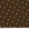 Image of Worth Repeating Floral Coffee quilting cotton fabric by Sandy Gervais for Riley Blake Designs. Features flowers on a brown background. Cute Little Fabric Shop.