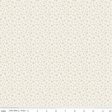Image of Worth Repeating Ditsy Cloud quilting cotton fabric by Sandy Gervais for Riley Blake Designs. Features flowers on a white background. Cute Little Fabric Shop.