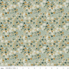 Image of Worth Repeating Flower Garden Laurel quilting cotton fabric by Sandy Gervais for Riley Blake Designs. Features flowers on a blue background. Cute Little Fabric Shop.
