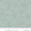 Image of Breathtaking Blues Tiny Leaf Sky quilting cotton fabric by 3 Sisters for Moda Fabrics. Features leaves on a blue background. Cute Little Fabric Shop.